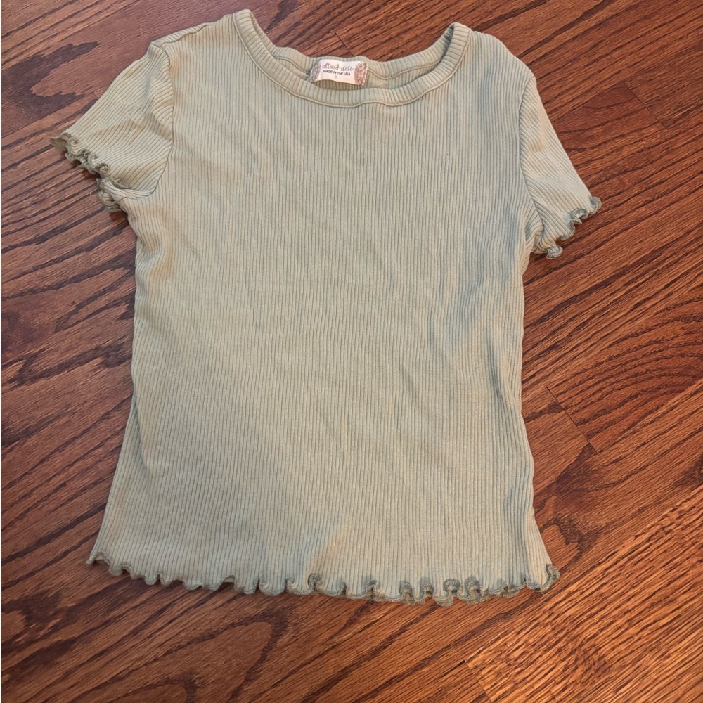 Women’s Ribbed Green T-Shirt